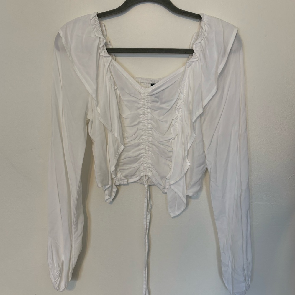 White Ruched Blouse